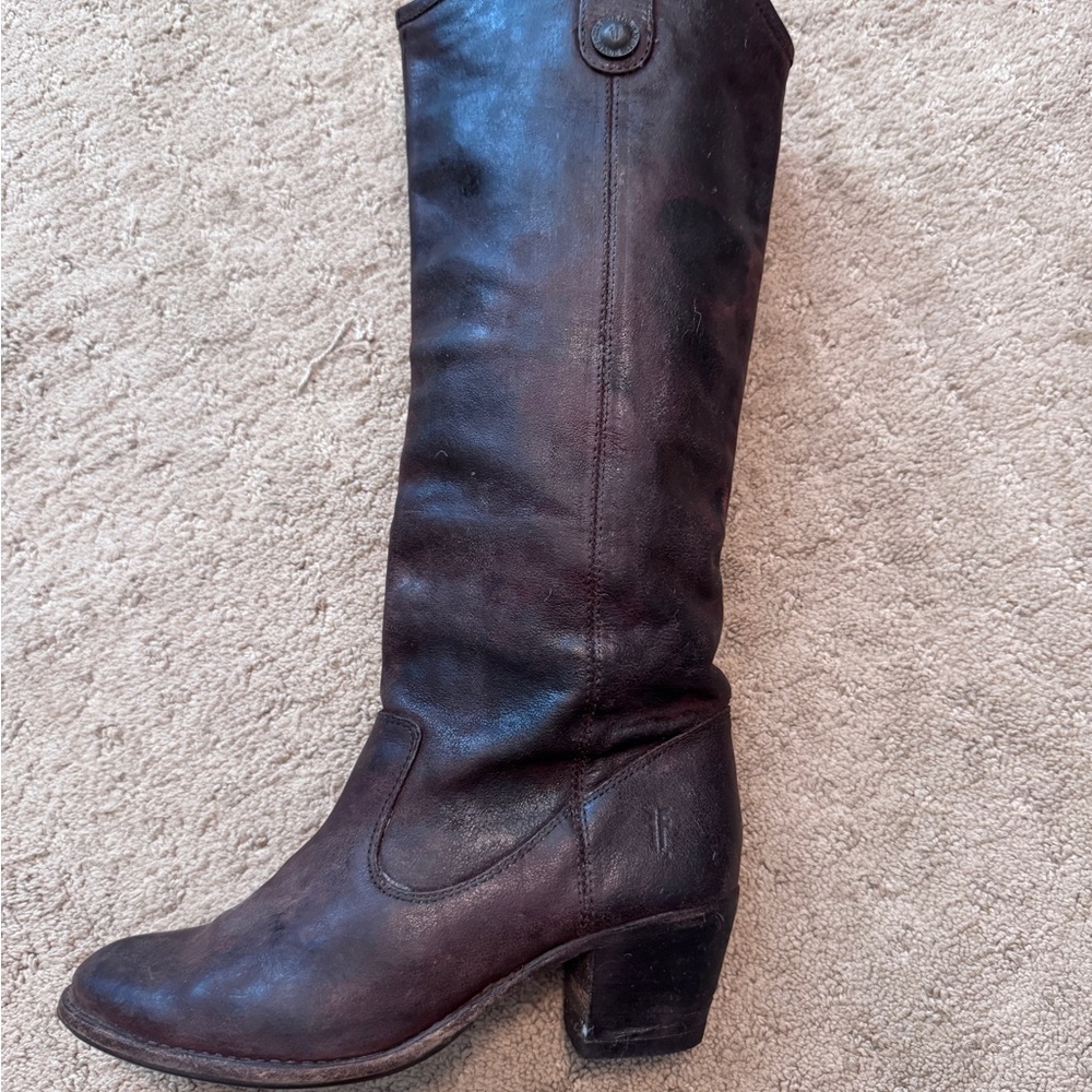 FRYE Jackie Button Brown Boot